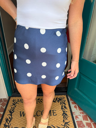 Satin Polka Dot Skort