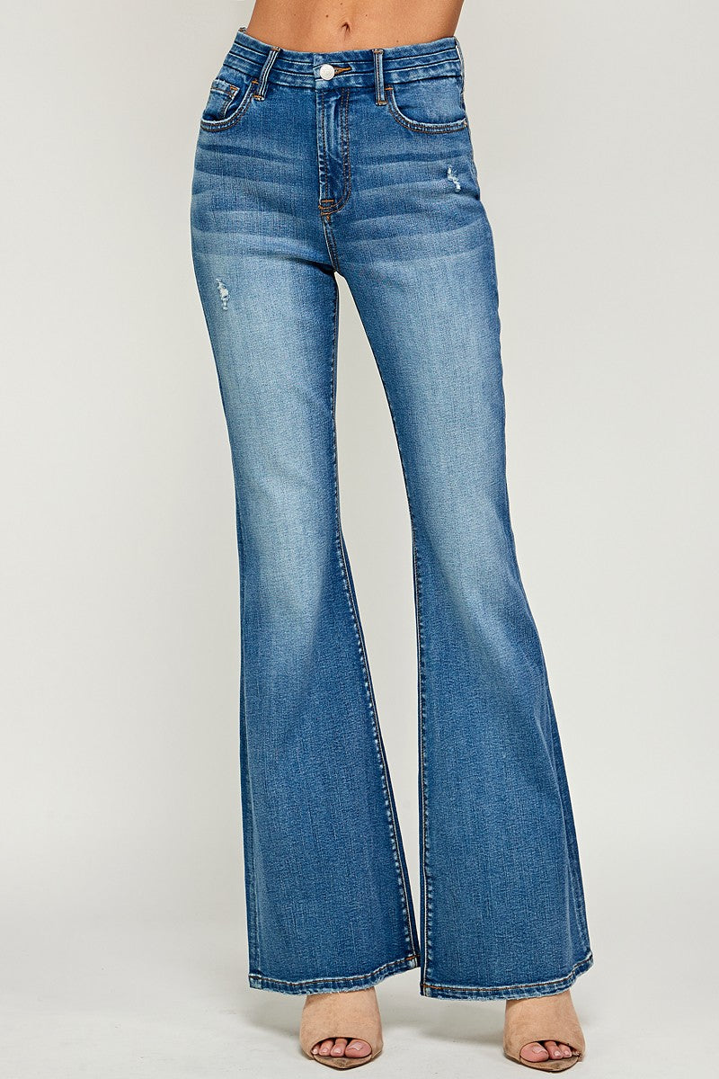 Chappelle High Rise Dark Washed Flare Jeans