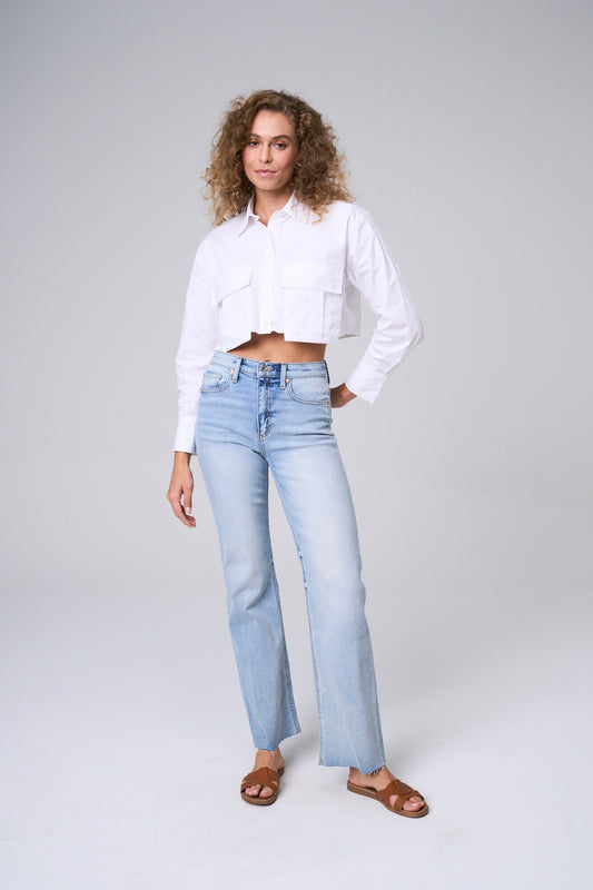 High Rise Wide Straight Leg Denim