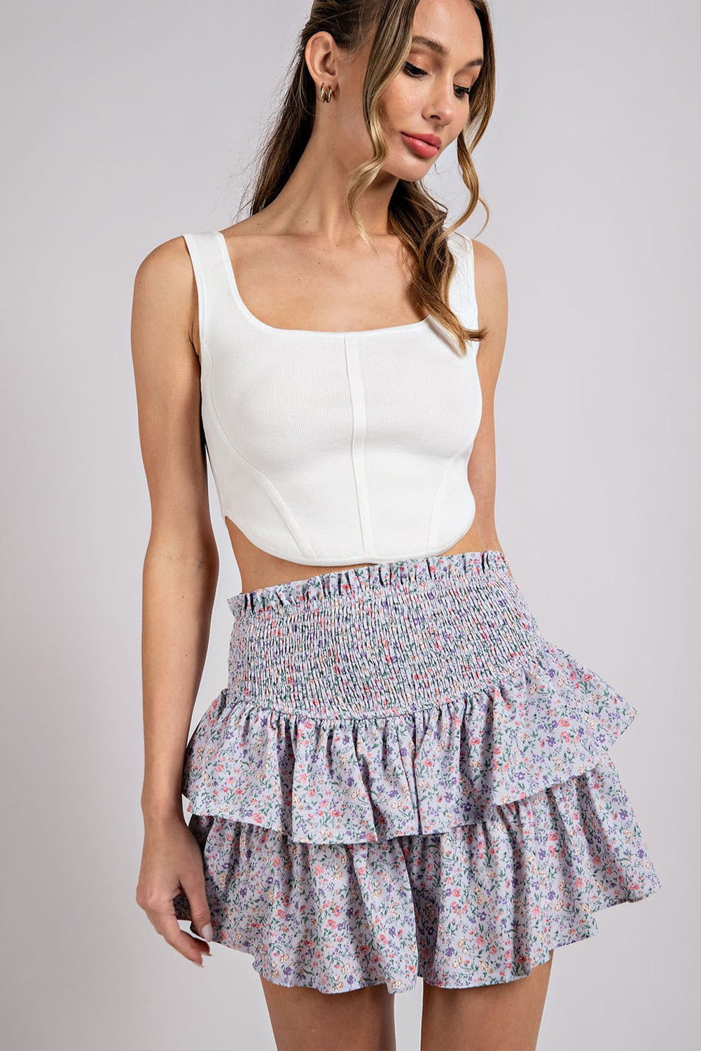 Floral Ruffle Skort