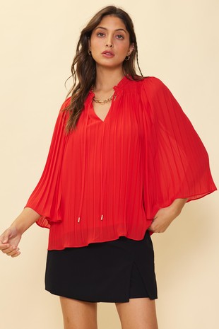 Pleated Smocked Detail Top