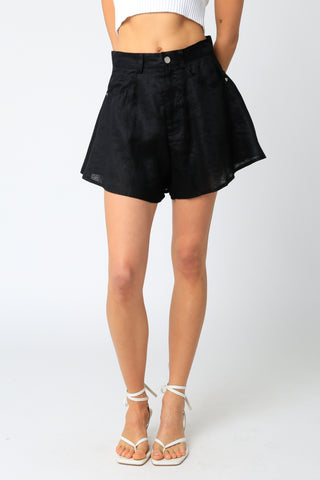 Black Belle Linen Shorts