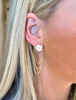 Drop Pearl Dangle Earrings