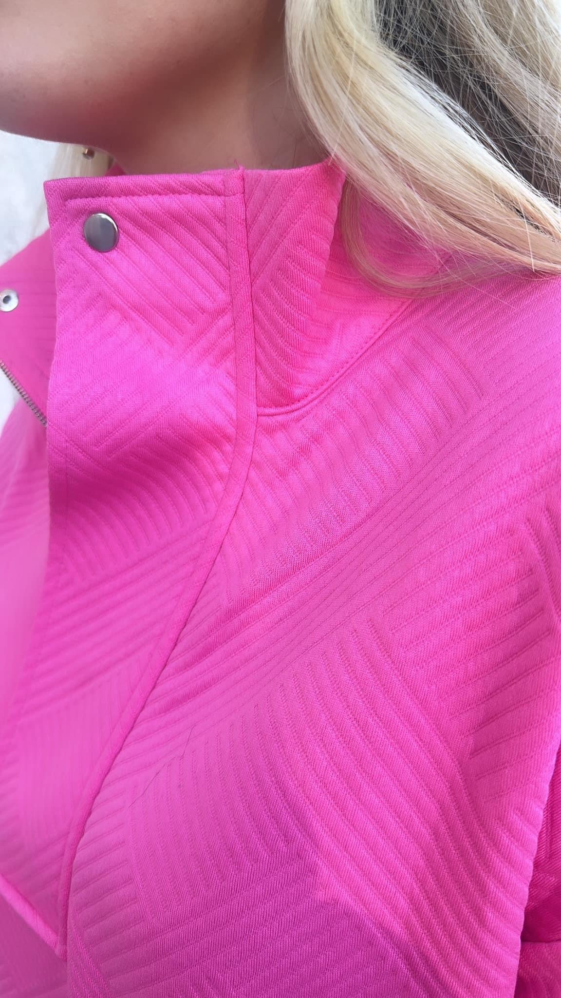 Pink Textured Pullover