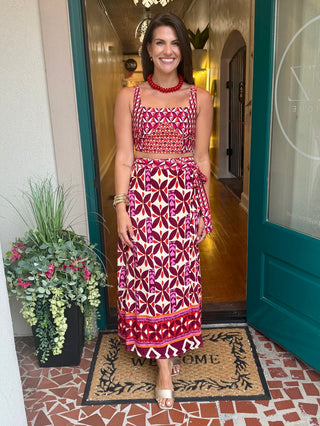 Geo Pattern Square Neck Top