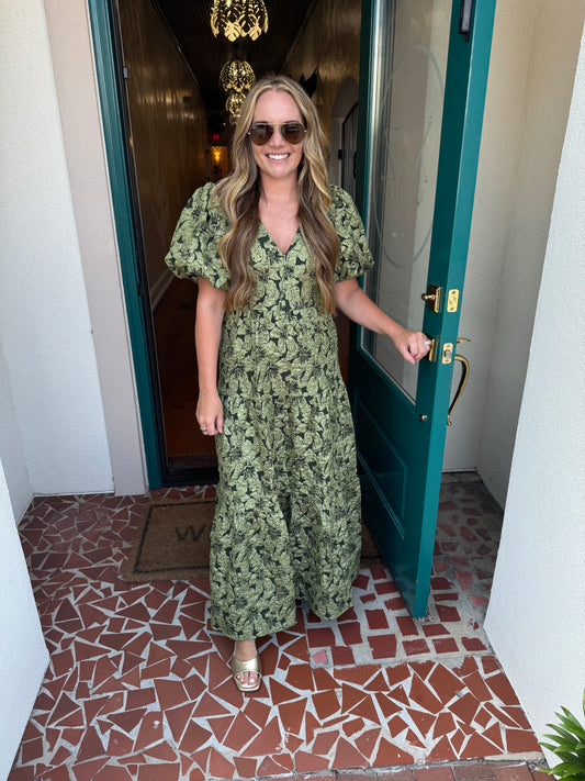 Arielle Jacquard Maxi Tiered Dress