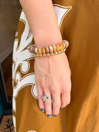Neutral 2 Row Beaded Bracelet