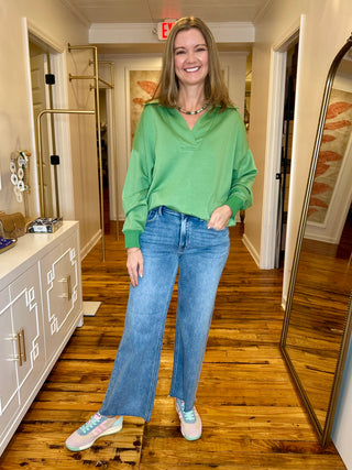 Luxe Knit V-Neck Pullover