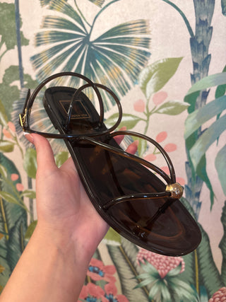 Kenley Vinyl Sandals Chocolate Jelly- Dolce Vita