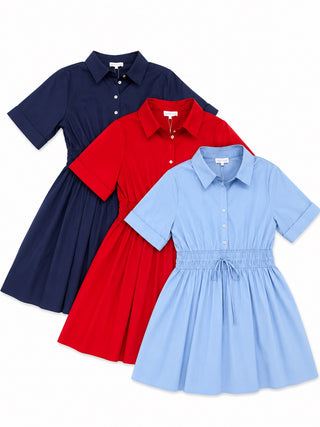 Short Sleeve Button Front Dress-Sunday Steal