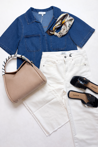 Short Sleeve Denim Top
