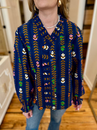 Midnight Floral Mix Top