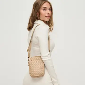 Oatmilk Celeste Woven Multi Compartment Crossbody