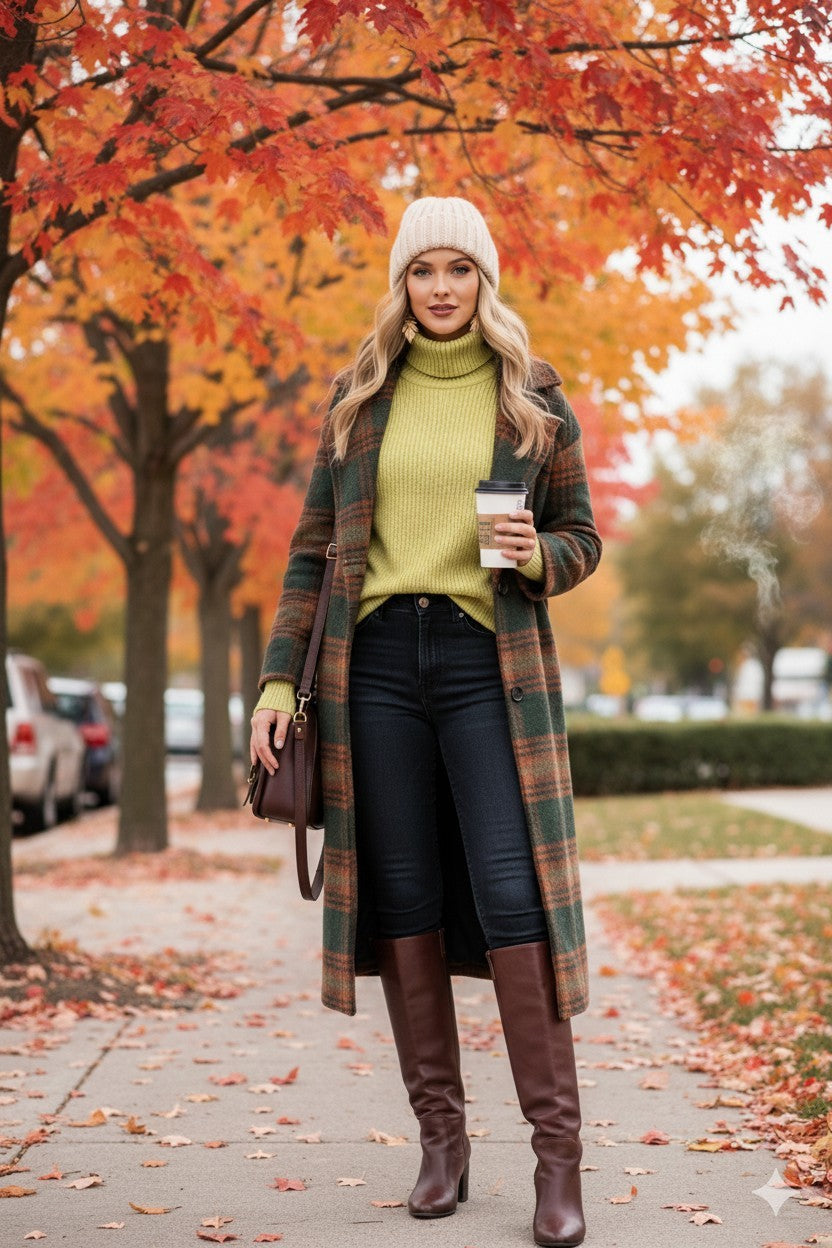 Light Green Turtle Neck Shoulder Down Sweater