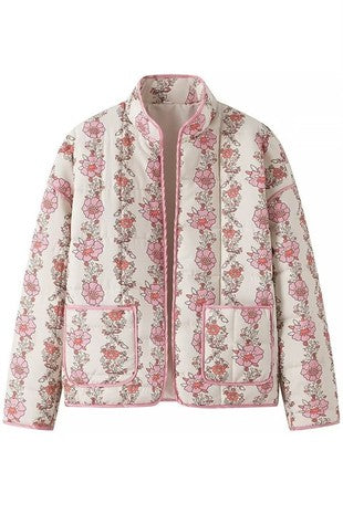 Floral Print Quilted Jacket