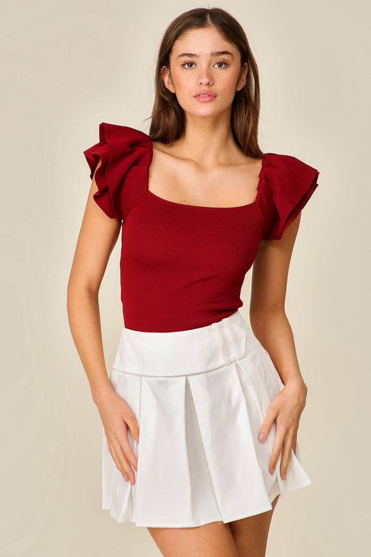 Ruffle Tiered Cap Sleeve Top