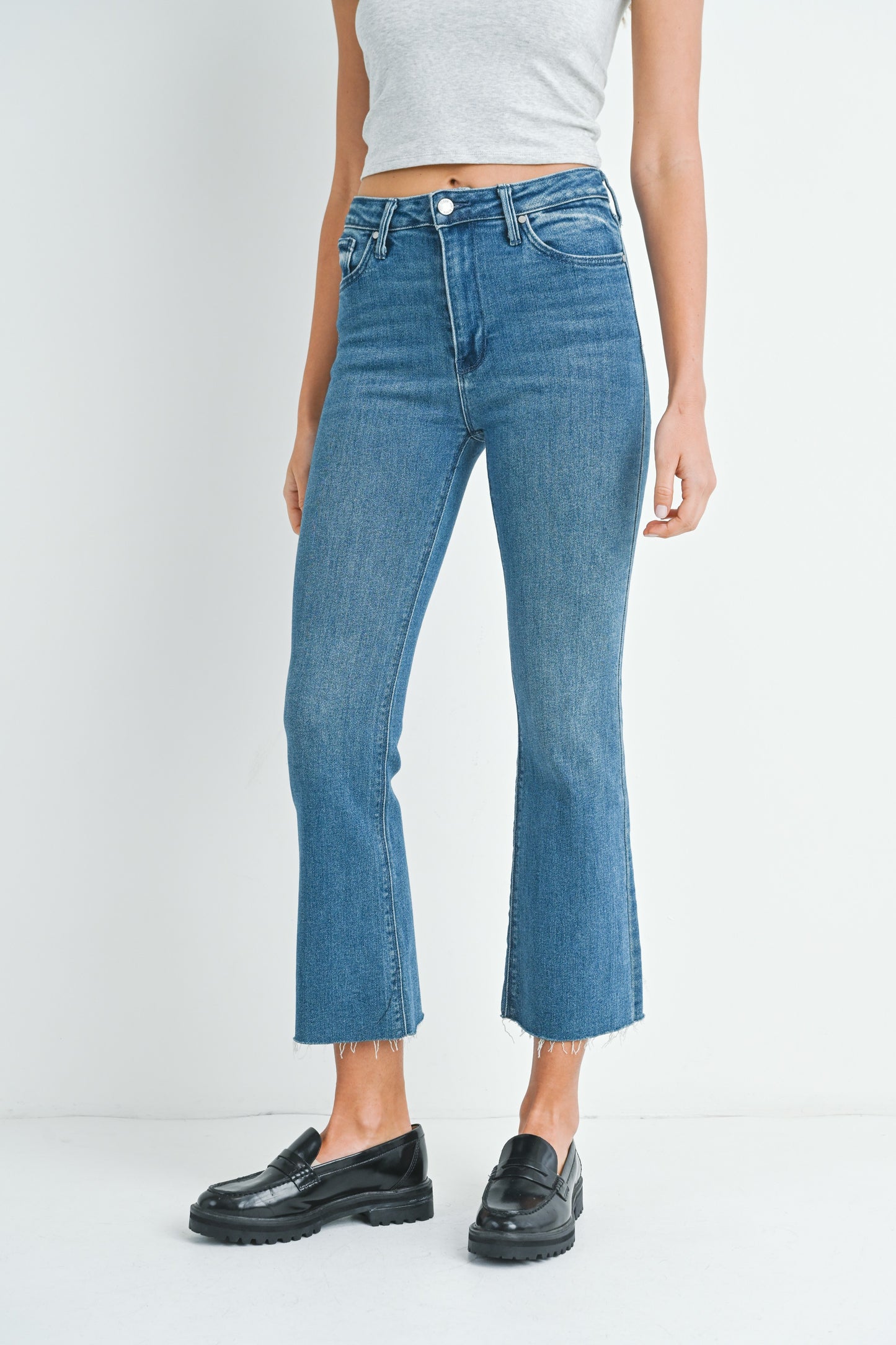 Tanya Medium Crop Flare Denim