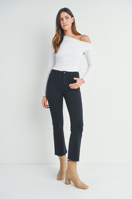 Felicity Black Crop Flare Denim