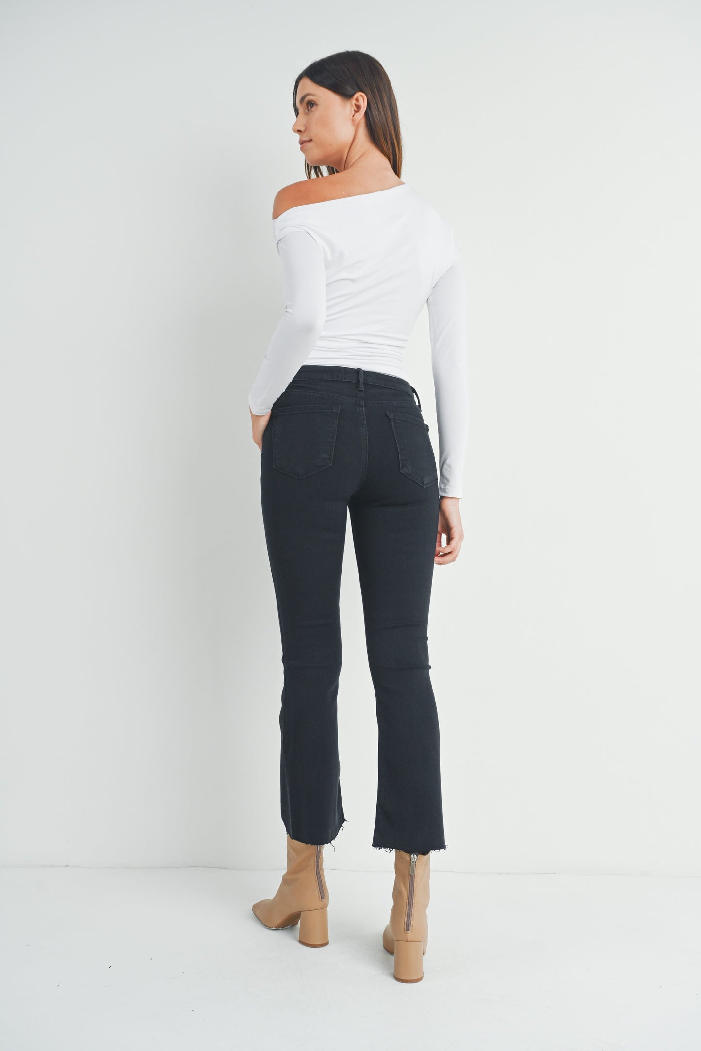 Felicity Black Crop Flare Denim