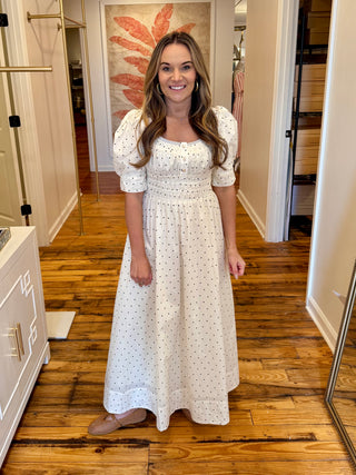 Polka Dot Poplin Midi Dress