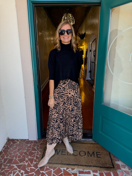 Animal Print Maxi Skirt