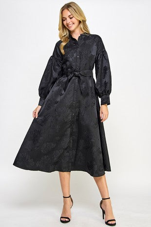 Black Belted A Line Dress