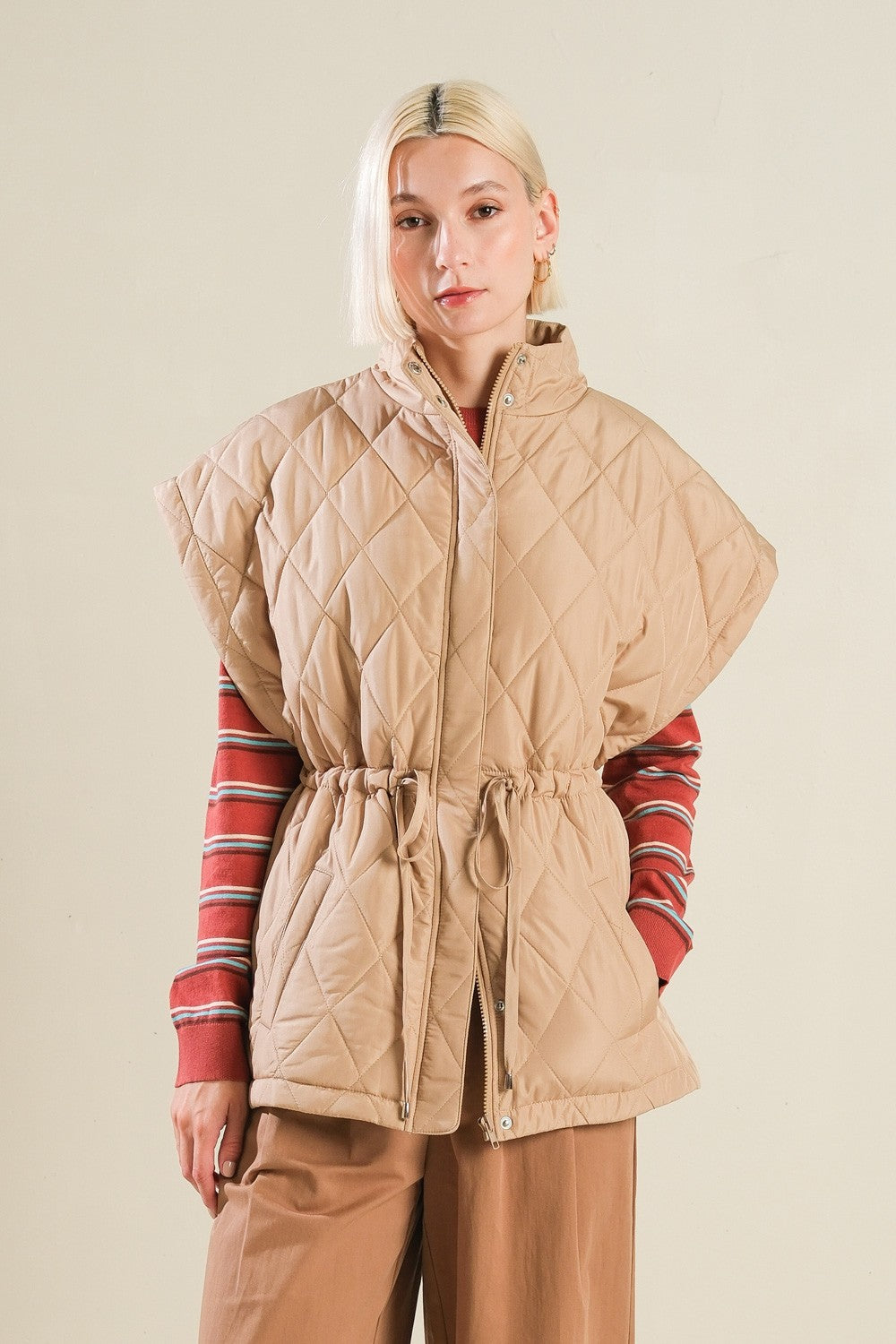 Taupe Quilted Vest