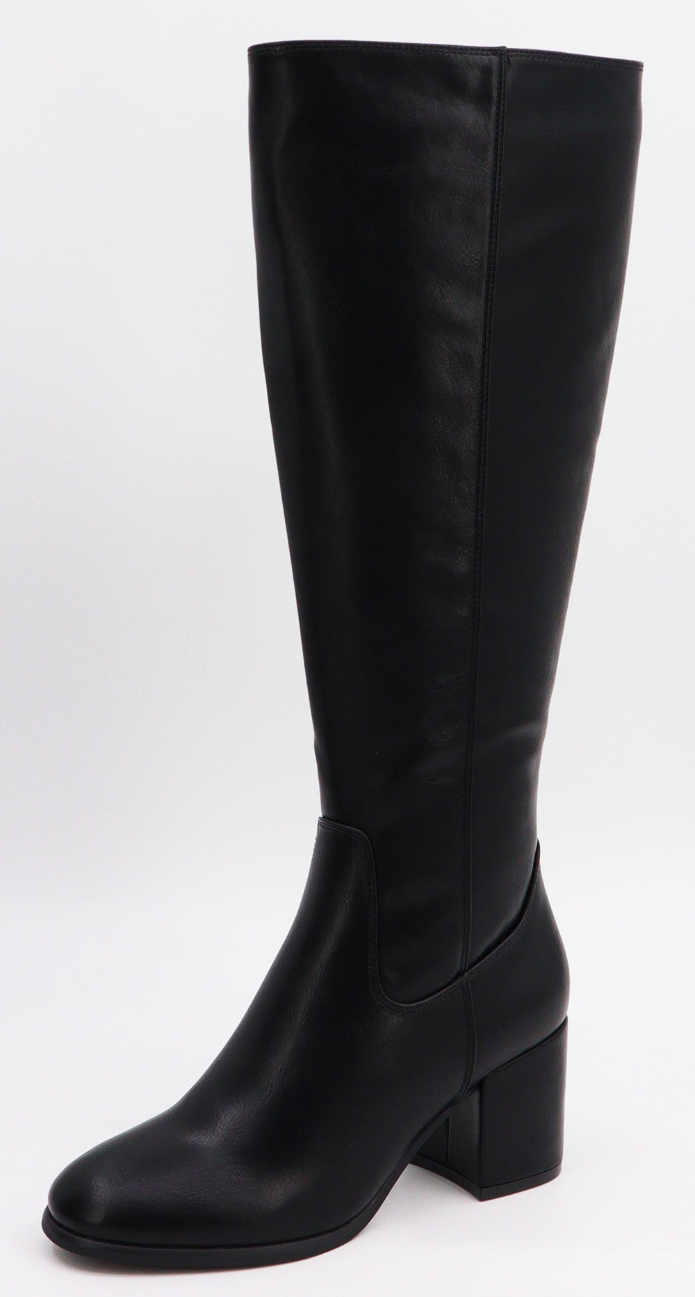 Heartbeat Black Block Heel Knee High Boots