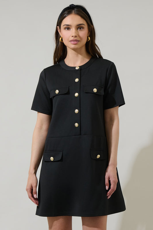 Miliana Button Shift Dress