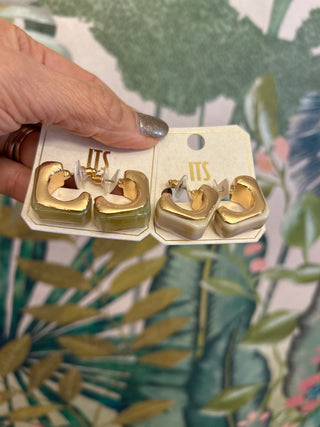 Gold Square Hoop Earrings