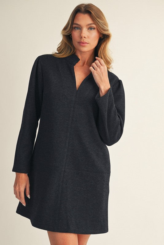 Herringbone Pattern Shift Dress