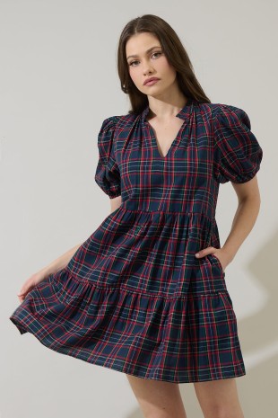 Chapman Plaid Jacey Babydoll Dress