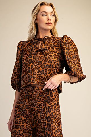 Tied Leopard Blouse