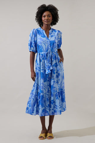 Veran Floral Beth Button Down Midi Dress