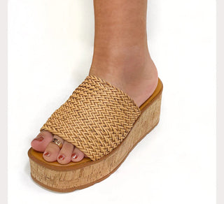 Earnest Tan Woven Platform Sandal