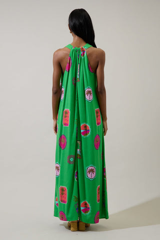 Trinie Postcard Rubi Halter Neck Maxi Dress