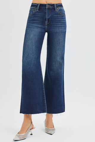 Livi Mid Rise Crop Wide Leg Jeans