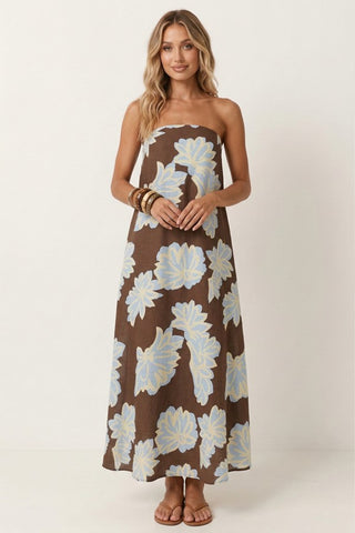 Floral Strapless Maxi Dress