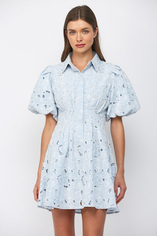 Floral Lace Button Down Dress