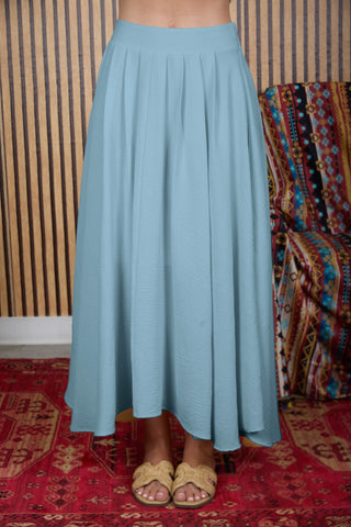 Blue Box Pleated Midi Skirt