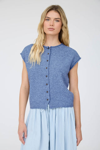 Sleeveless Button Up Sweater