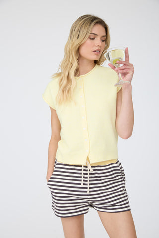 Yellow Sleeveless Lightweight Cardigan