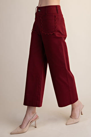 Colette Cropped Scallop Pocket Pants