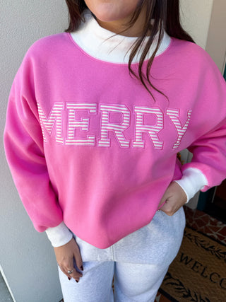 Merry Mock Neck Sweatshirt-Saturday Steal