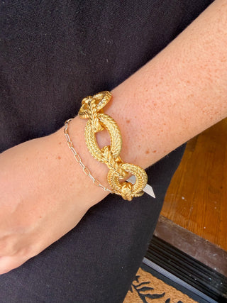 Herringbone Texture Linked Bracelet