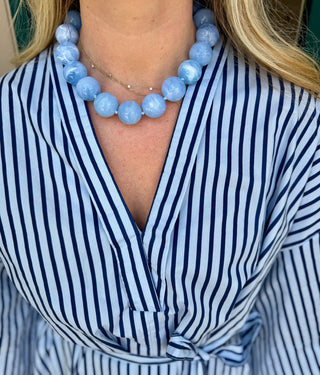 Sky Blue Beaded Necklace