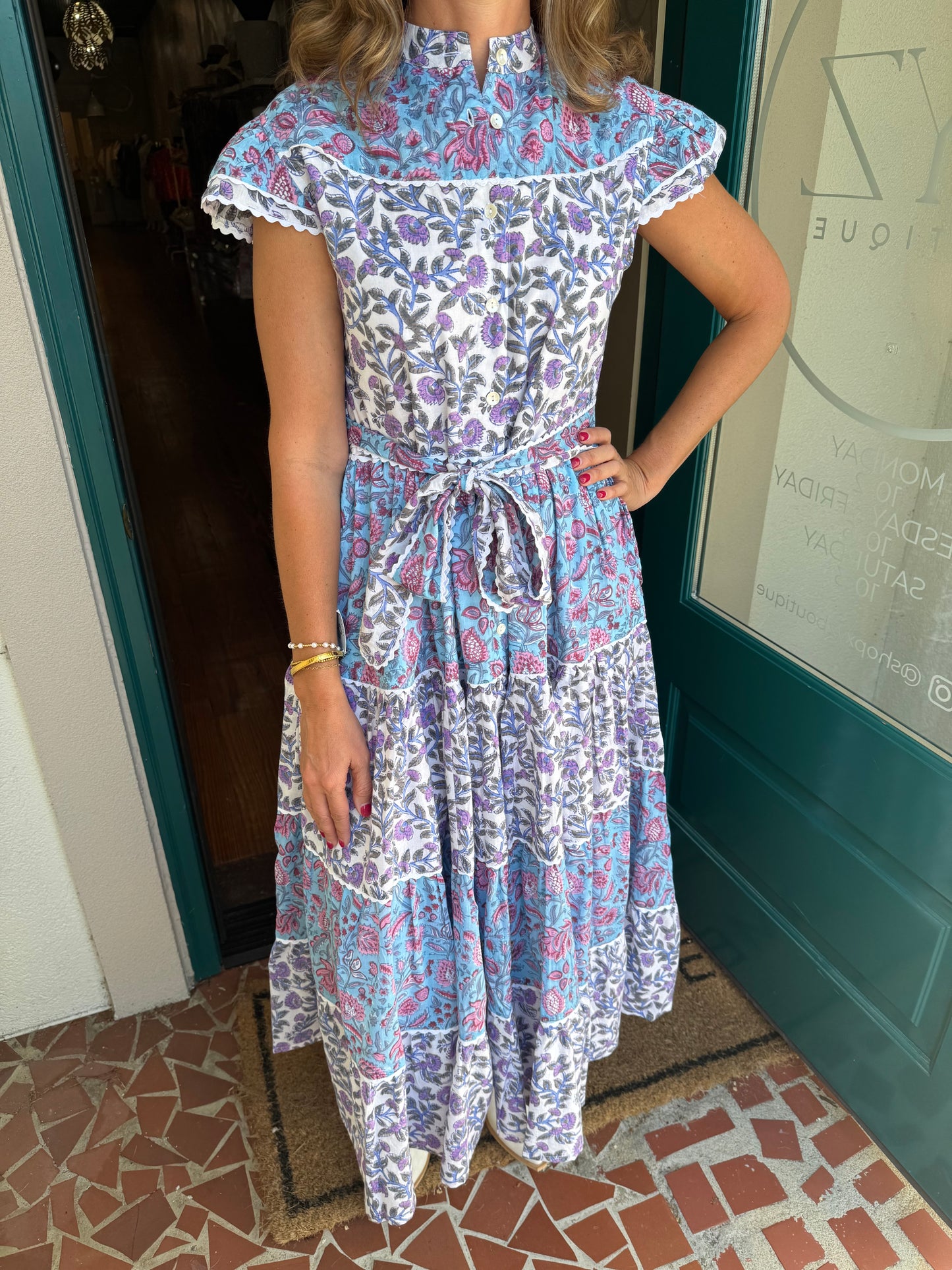 Santorini Sunset Ruffle Ric Rac Dress