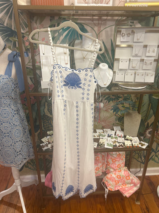 Embroidered Scalloped Edge Detail Dress