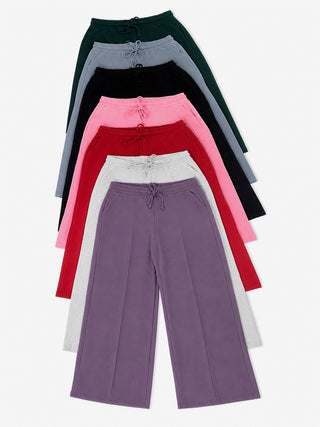 Drawstring Waist Pintuck Wide Leg Pants-Saturday Steal