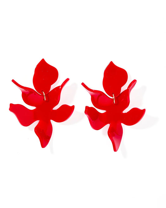 Flora - Earrings (True Red)